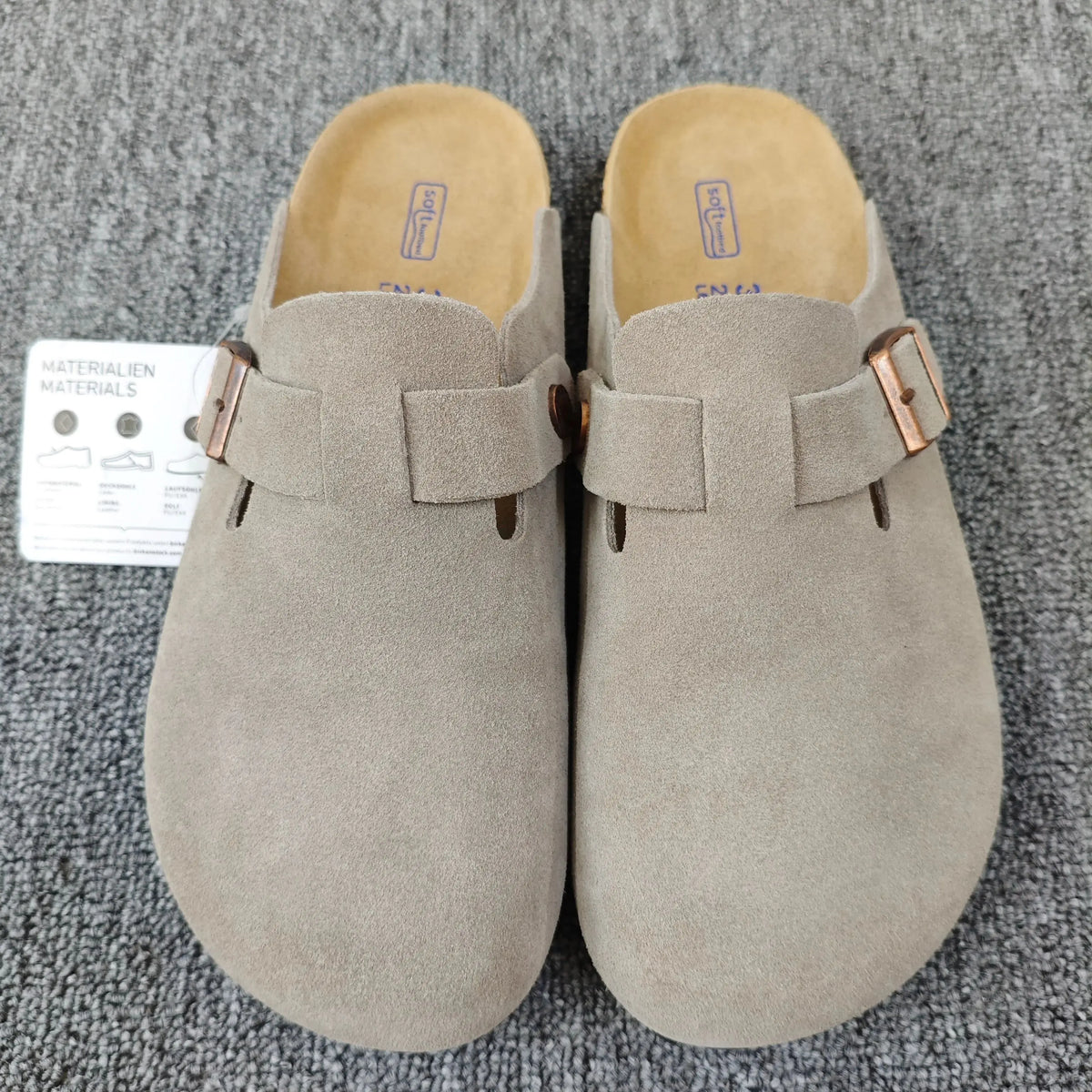 Men's Casual Shoes & Women's Sandals: Comfortable Closed-Toe Slippers with Cork Footbed for Indoor & Outdoor Use